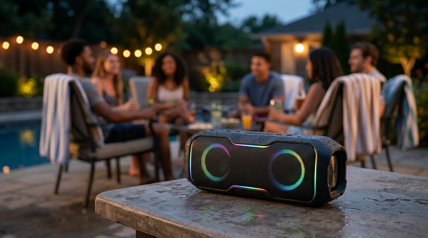 50W Bluetooth Speaker: LED Lights, IPX5, 24H Battery