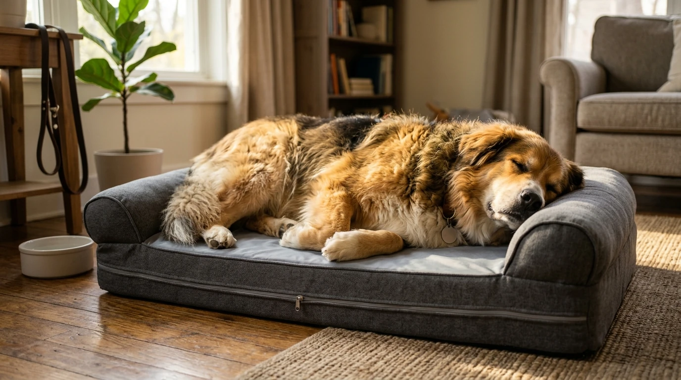 Cooling Gel Dog Bed for Large Dogs: Bolsters + Washable