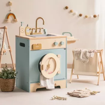 Wooden Kitchen Washer Playset: Sink, Washer & Accessories